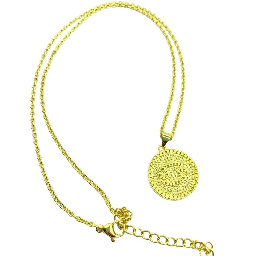Gold zodiac cancer sign pendant necklace